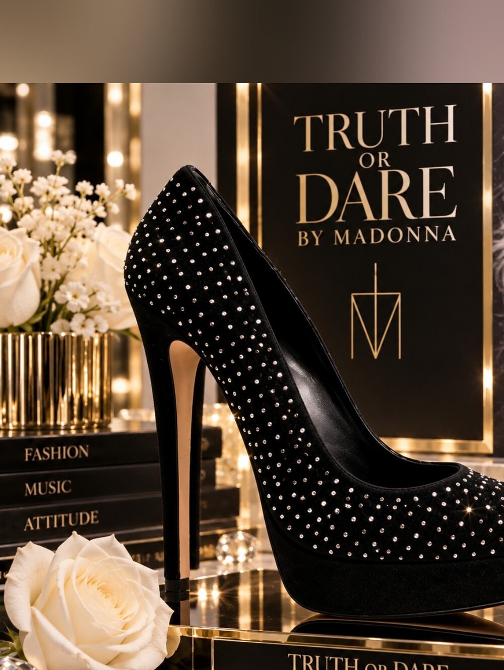 Truth or Dare by Madonna Rhinestone Platform Heels – Size 10